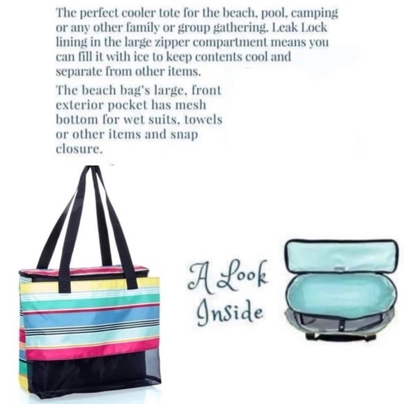 Thirty One Sand N’ Shore Thermal Tote Patio Pop NEW - Picture 3 of 8